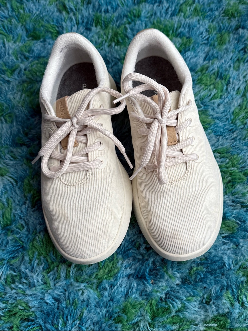 Allbirds Cream Corduroy Lace-Up Sneakers